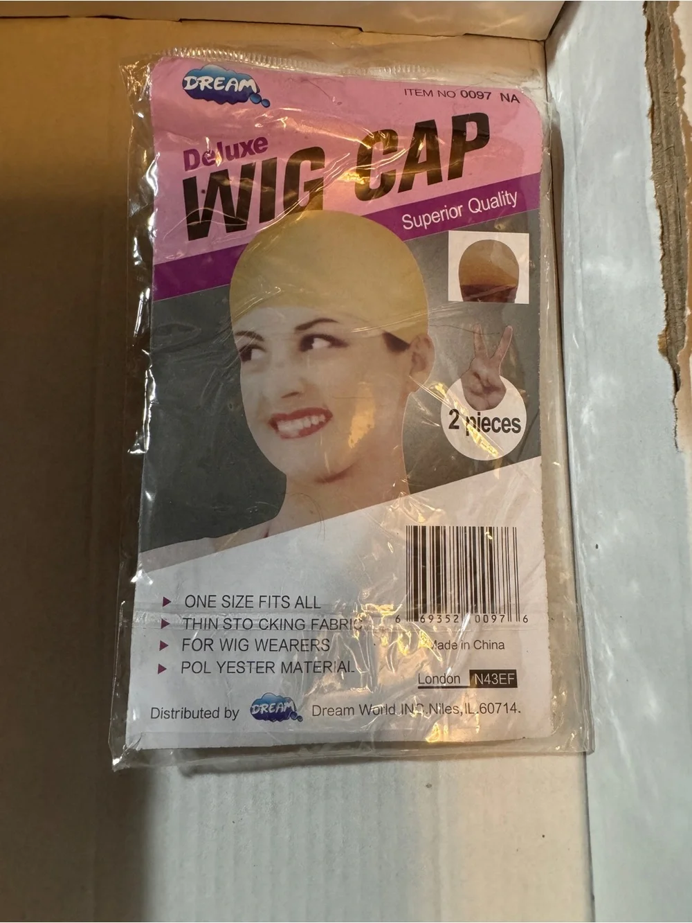 NWT Multicolor Pigtail Cosplay Wig Red Green Blonde + 2 Wig Caps